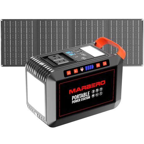 MARBERO 148Wh Solar Generator with Solar Panel Included Portable Power Station 200W with Foldable...