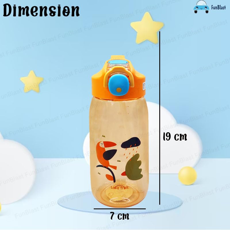 Image of FunBlast Cute Water Bottle with Sipper, Water Bottle for kids, Sipper Bottle for Kids - Anti-leak Cartoon Kids Water Bottle for Kids (550 ML) (Bird) - Tritan, Pack of 1, Multicolor