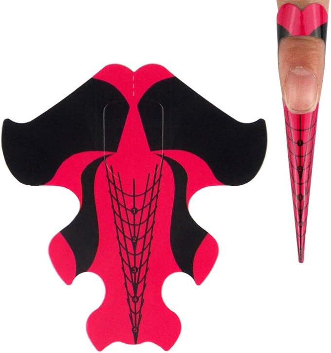 ZeroZ Art Nail Extension Paper Nail Art Tips Guide Sticker French DIY Tool UV GEL Form Guide Stickers 100 Pcs (Goldfish style)