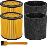 2 Pack Foam Replacement Filter Compatible with Vacmaster Shop Vac 5 to 20 Gallon, Vac Master VCFS Standard Disposal Cartridge Filters For Hart Wet/Dry Vacuums
