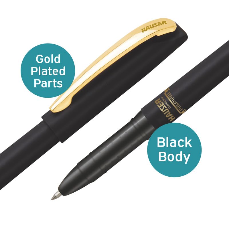 Image of Hauser Aspire Metal Ball Pen Box | Matt Black Body With Copper Trim | Smooth, Sturdy, Refillable Pen | Attractive Look With Smudge Free Writing | Ideal For Gifting | Blue Ink, of 3