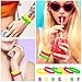 Ronglry 30pcs Neon Bracelets 80s Silicone Friendship Bracelet Bulk Colorful Silicone Wristbands Stretch Neon Bracelets for Glow Party Halloween Costume Accessories 80s Jewelry for Women Men-30PCS