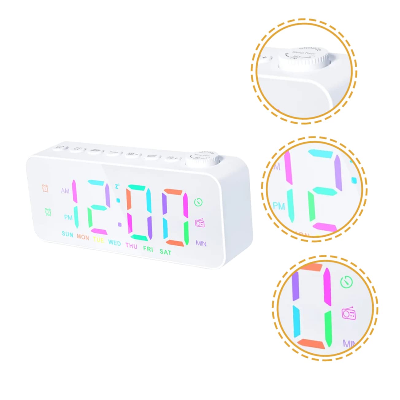 jojofuny Radio Despertador de Pantalla Grande Radio Despertador Digital para Dormitorio Incluye Función de Carga USB para Teléfono como Reloj LED Digital para Obsequio para Oficina