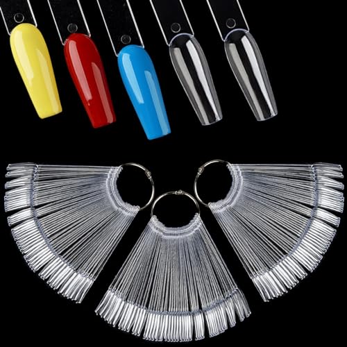 Fcozpjk Bastões de amostra de unhas, 150 unidades de palitos de amostra de cor de unhas transparente