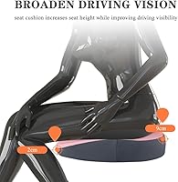 Vista 5 de Car Seat Cushion for Driving, Memory Foam Car Seat Cushions with Non-Slip Bottom Breathable Coccyx Seat Cushion for Office Chair Home Wheelchair