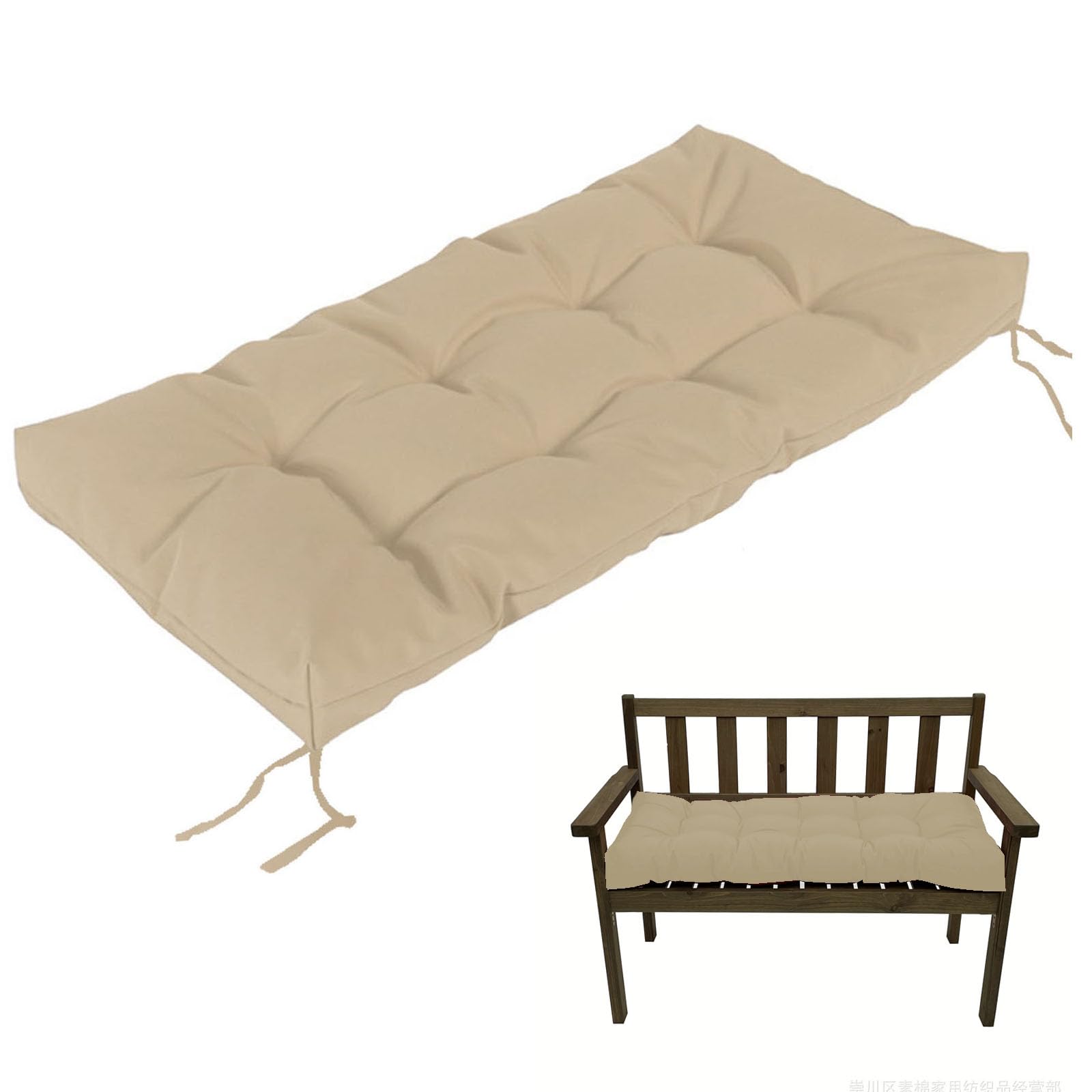 Coussin de siège pour banc de jardin 140x50 matelas imperméable extérieur Dickoft noisette