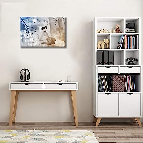 Image of TUMOVO Scientist Hand Holding Test Tubes Laboratory Research Wall Art 1 Panel Medical Artwork Wall Decor for Living Room, Bedroom, Bathroom, Office. Framed Ready to Hang (12 inch Wx18 H)