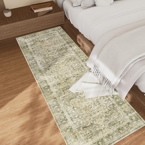 Washable Runner Rug Non Slip: 2'x6' Kitchen Rug Runners Stain Resistant Floor Rug with Rubber Backing Non Shedding Soft Carpet Runners for Hallway Indoor Entryway Bedroom Bedside Foyer Bathroom Home