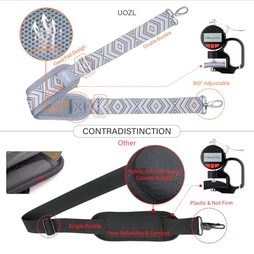 Image of 59 Inch Shoulder Straps, Soft with Ultra-Thick Fixed Shoulder Pad, Two Way Independently Adjustable Buckle Replacement Straps for Laptop Bag Messenger Bag Tool Bag Luggage,Grey Black