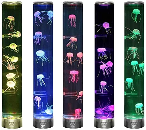 Elegantoss Aqua Mood LED Jellyfish Lamp with 5 Color Changing Light Effects, Extra Large Sensory Synthetic Jelly Fish Tank Aquarium Lamp.