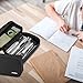ProCase Pencil Case, Large Capacity Students Stationery Pouch Pen Bag Holder, Portable Desk Organizer with Double Zipper for School Office Supplies -Black