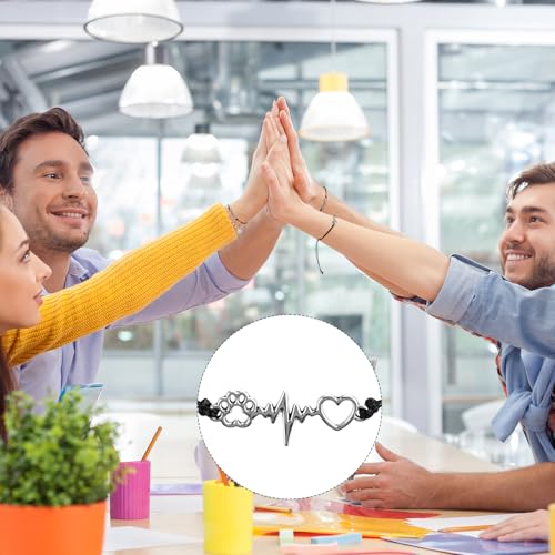 Sasylvia 30 Set Vet Tech Week Appreciation Gifts Bulk Inspirational Bracelet with You're pawsome Motivational Card Thank You Gift for Veterinary Technician Doctor Nurse Coworker Clinic Supplies 6