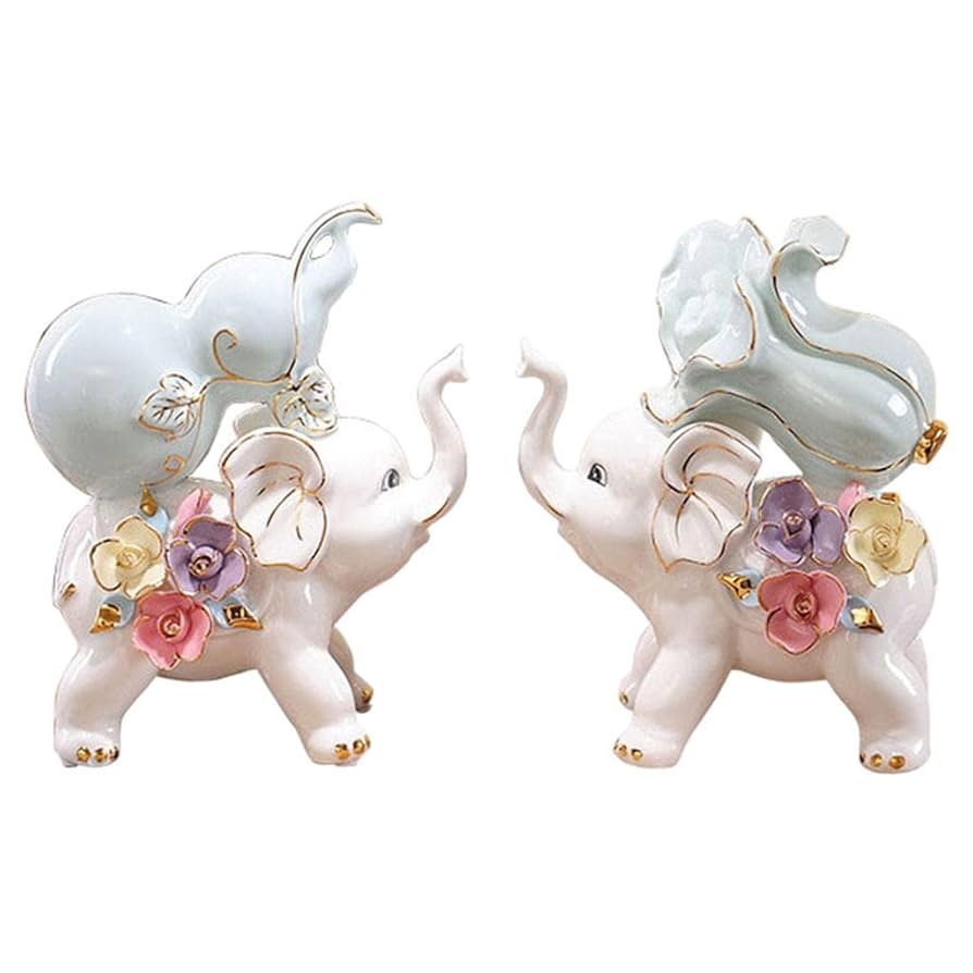 象の陶磁器の置物、家庭の装飾品を創造します 象の陶磁器の置物、家庭の装飾品を創造します