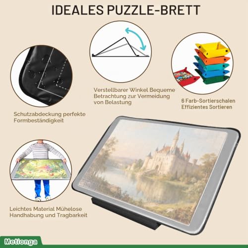 Metionga Puzzlebrett 1000 Teile, Tragbares Filz Puzzletisch – Ansicht 3