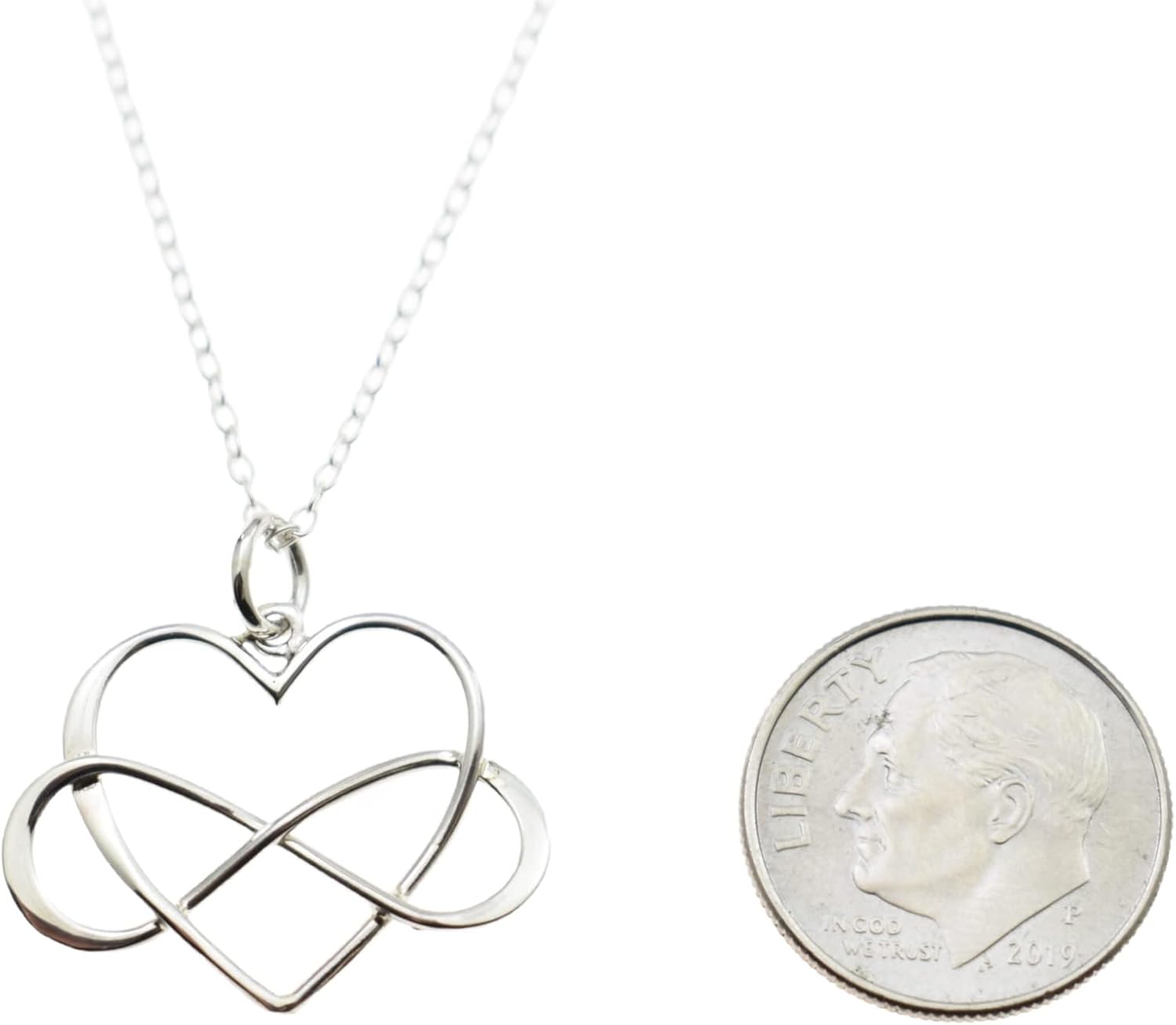 MOM & THREE DAUGHTERS Infinity Heart Necklace| Gift for Aunt, Niece, or Loved Ones| 925 Sterling Silver Necklace for Women|18" Chain |22mm x 22mm Charm
