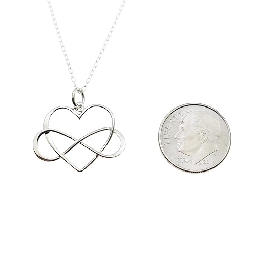 Miniatura 5 de Infinity Heart Necklace| Gift for Aunt, Niece, or Loved Ones| 925 Sterling Silver Necklace for Women|18" Chain |22mm x 22mm Charm