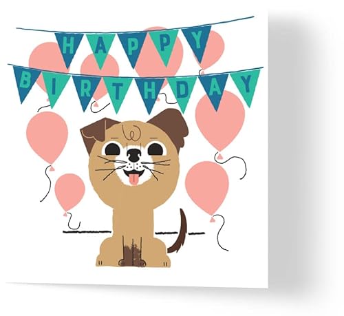 Wuzci Carte d'anniversaire « Birthday Dog » - Longueur 150 mm - Largeur 150 mm Cover