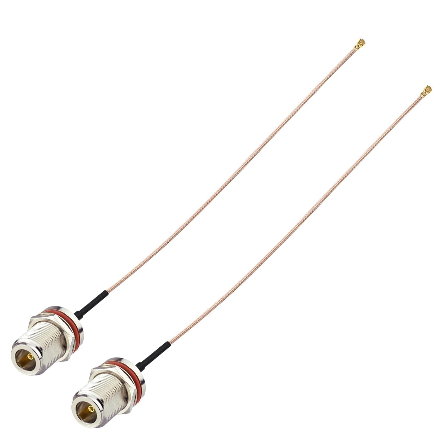 Superbat Female to N Type Female Bulkhead Mount Pigtail Cable 8inch Low Loss RG178 Coaxial Jumper(2Pcs) for RF Applications,Base Stations,PCI WiFi Card,Wireless Router,Gateway etc