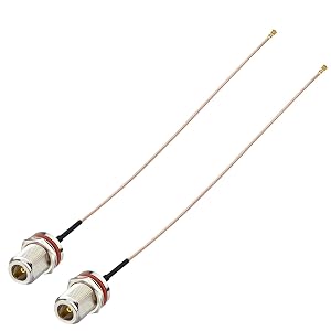 Superbat Female to N Type Female Bulkhead Mount Pigtail Cable 8inch Low Loss RG178 Coaxial Jumper(2Pcs) for RF Applications,Base Stations,PCI WiFi Card,Wireless Router,Gateway etc