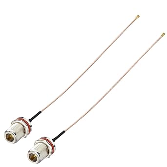 Superbat Female to N Type Female Bulkhead Mount Pigtail Cable 8inch Low Loss RG178 Coaxial Jumper2Pcs for RF Applications,Base Stations,PCI WiFi Card,Wireless Router,Gateway etc