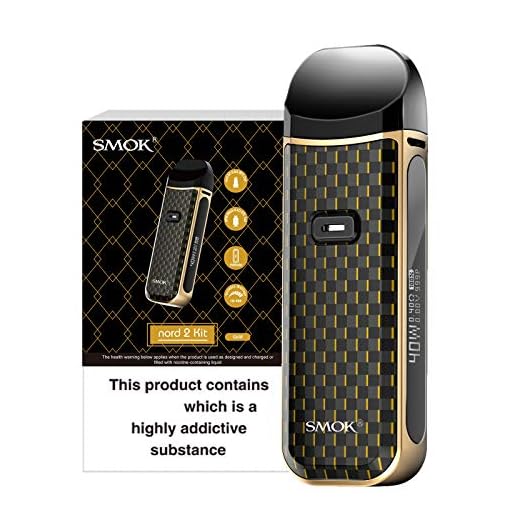 SMOK Nord 2 Vaping Kit, 40W Adjustable Pod System, Long Lasting Battery, Advanced, Remarkably, Compatibility Nord Coils, E Cigarette, E Cig, Starter Kit, SMOK Vaping, No Nicotine (Gold)
