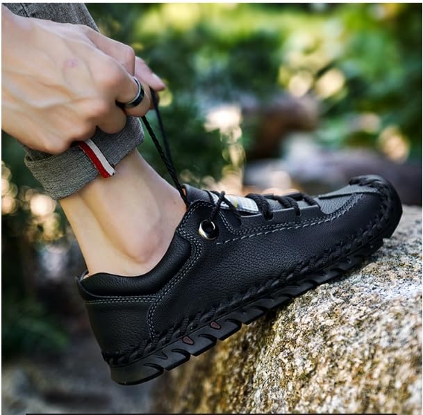 Matufit Shoes for Men, Genuine Leather Non Slip Orthopedic Loafers Comfortable Casual Walking Shoes3