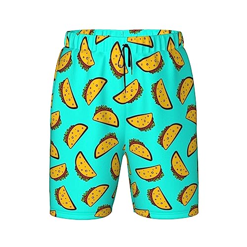 Boys Board Shorts Cute Cartoon Mexican Taco Boys Swim Trunks Shorts Teens Bathing Suit Swimwear3
