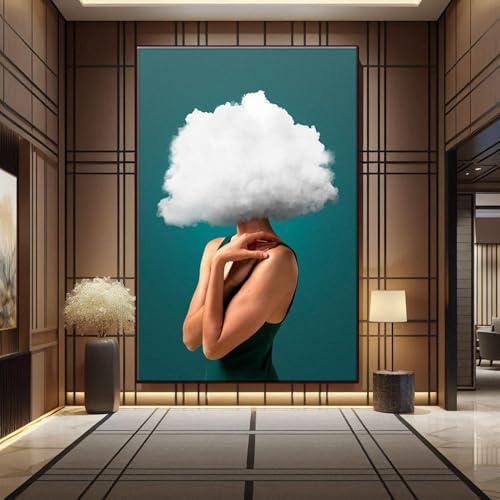 Tableau surréaliste tête de nuage XINBAO 60x90cm - 2