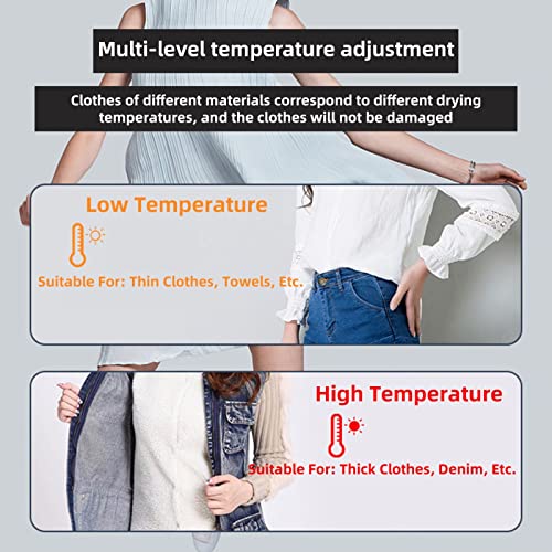 JUKIDS Elektrische luchter, afstandsbediening intelligente constante temperatuur verwarmde clother droger, opvouwbare touchscreen luchtdrogers nat weer, grijs - Image 3