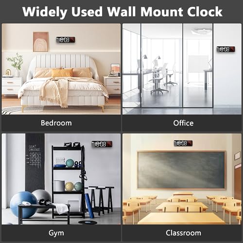 Reloj de pared digital LED con ajuste de brillo para dormir sin luz molesta 3