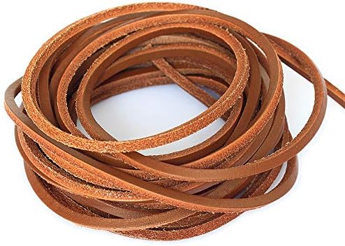 LolliBeads (TM) 3mm Flat Genuine Leather Strip Cord Braiding String Dark Brown Espresso (5 Yards)