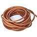 LolliBeads (TM) 3mm Flat Genuine Leather Cord Braiding String Light Brown (5 Yards)