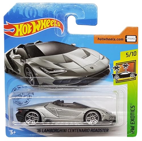 Hot Wheels - ´16 Lamborghini Centenario Roadster - HW Exotics 5/10 - FYB38 - Short Card - Gris plateado metálico - Mattel 2019