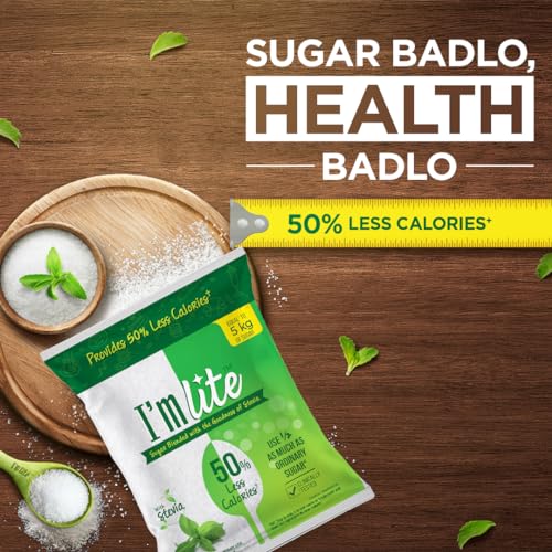 Image of I'm Lite - Sugar blended with Stevia, 50% less calories, 2.5 Kg Pouch