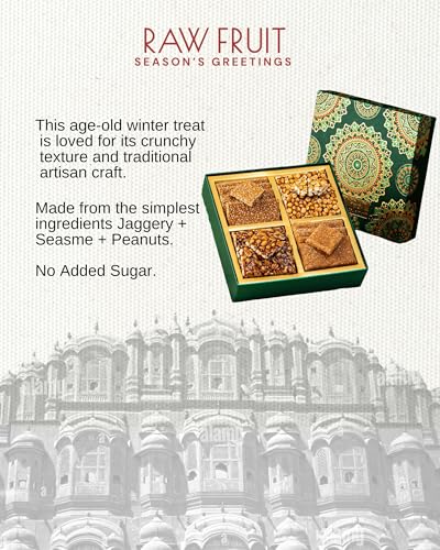 Image of Hyperfoods Lohri Gifts Pack of 4 Gajak Gift Pack Lohri Gift Hamper Chikki Gift Hamper Makar Sakranti Gifts Hamper New Year Gifts Winter Delight Gajak 470 Grams Gift For New Year