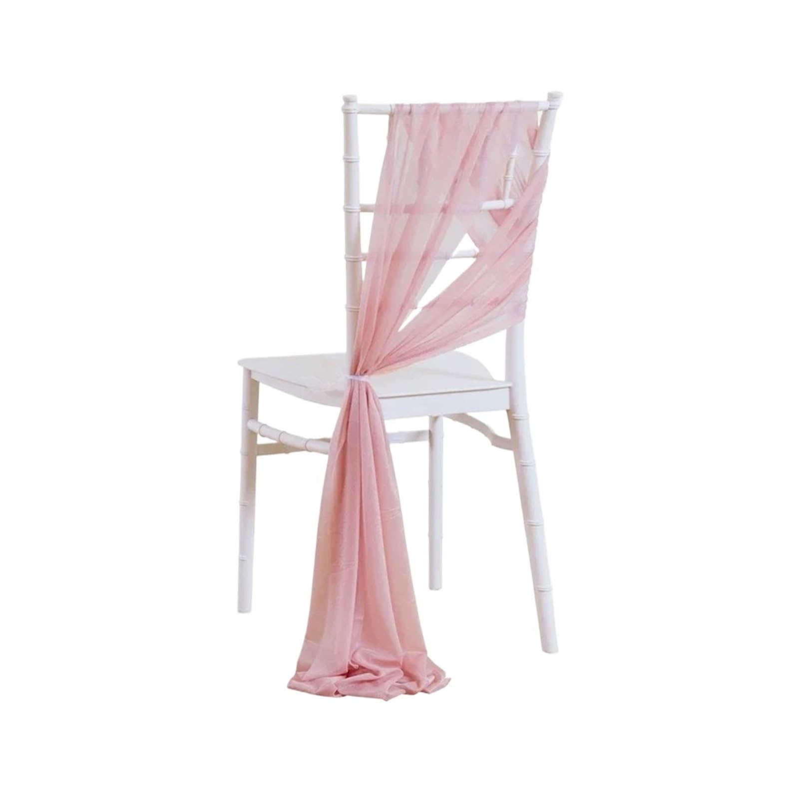 LVCHAO Light Pink Chiffon Chair Sashes 10 Pieces 17X250cm for Weddings Ceremony Aisle Chairs Banquet Birthday Parties Decor For Banquets and Parties(Light Pink)
