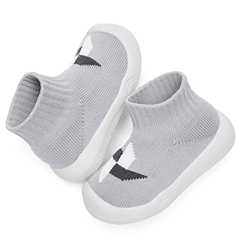 Image of Eashi Baby Boy Girl Non-Skid Indoor Infant Walking Shoes Breathable Warm Elastic Sock Shoes with Memory Sole Protect Toes Outdoor Sneakers
