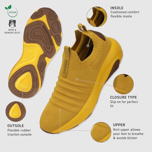 Image of Neeman's Unisex Begin Walk 'Breeze' Slip Ons Shoes | Breathable Knit Upper with Cushioned Insole & Supportive Midsole for Everyday Comfort