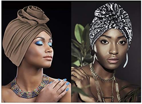 SATINIOR 6 Pieces Women Turban African Pattern Headwrap Colorful Printed Pretied Flower Knot Bonnet Hat for Women - Image 4