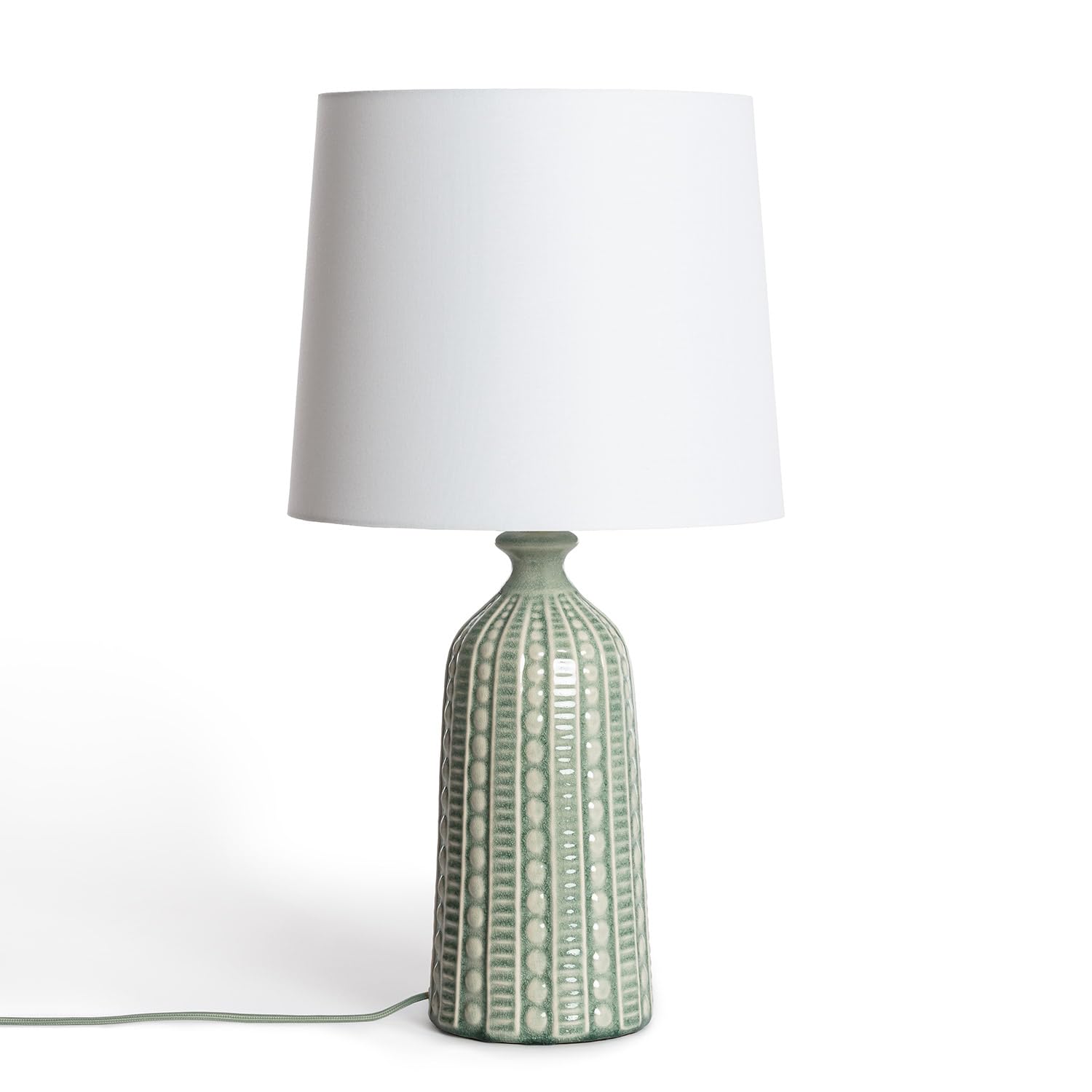 LEDKIA LIGHTING - Lampada da Tavolo Ceramica Zellin | Design Elegante | Compatibile con Lampadina E27 | Uso Interno | Altezza 570 mm, Verde Cachi, Ceramica