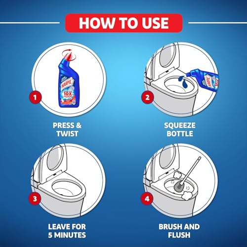 Image of Harpic Disinfectant Toilet Cleaner Liquid, Original - 1 L (Pack of 3) | India's # 1 Toilet Cleaner & Flushmatic In-Cistern Toilet Cleaner Blocks, Marine - 150 g | Lasts Upto 240 Flushes