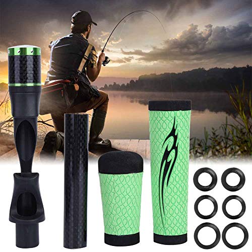 Kit de caña de pescar con mango de PU suave y asiento de carrete de aluminio resistente 5