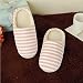 Chaussons Pantoufle Femme Fond Souple Super Pantoufles Automne Hiver Chaud Velours Rayé Plancher en Bois Intérieur Muet Coton Pantoufles Intérieur Plat Chaussures Épaisses 8 Rose
