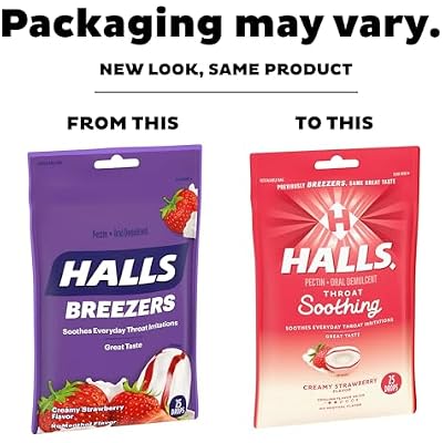 Halls Breezers Drops Cool Creamy Strawberry 25 ea (Pack of 4)