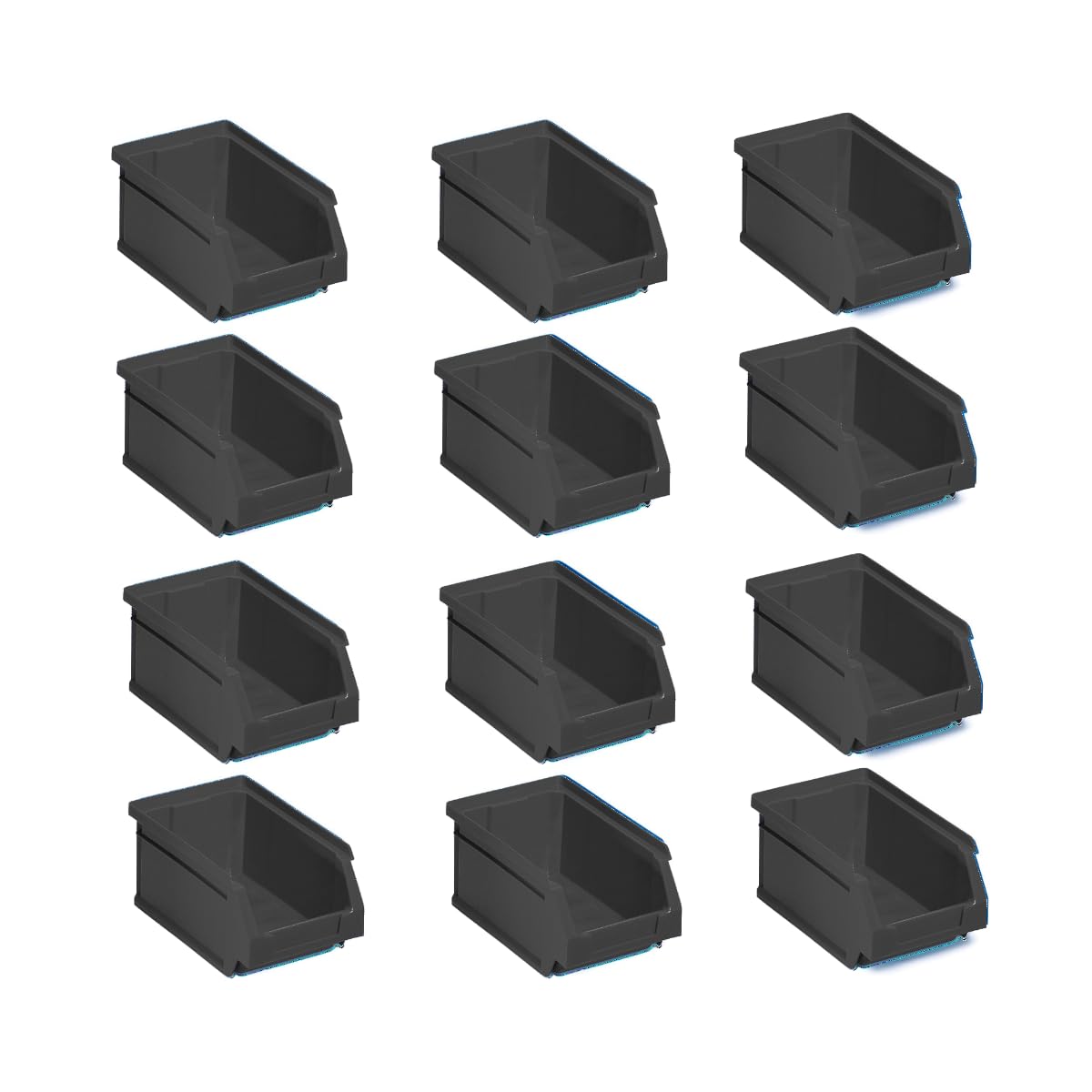 Tayg Pack 12 Gavetas de Plastico Apilables nº54 (No alimentaria) - Organizador de Tornillos, Cajones, Caja de Almacenamiento, Cubetas de Plastico Rectangulares, 33,6x21,6x15,5 cm