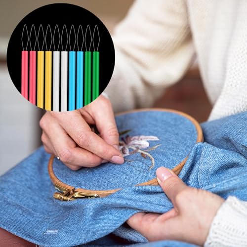 10 Pcs Needle Threader for Hand Sewing 5 Colors Needle Threading Tool Set Colorful Easy Threading Guide Plastic Sewing Machine Thread Helper for Elderly Beading and Knitting Craft Accessories