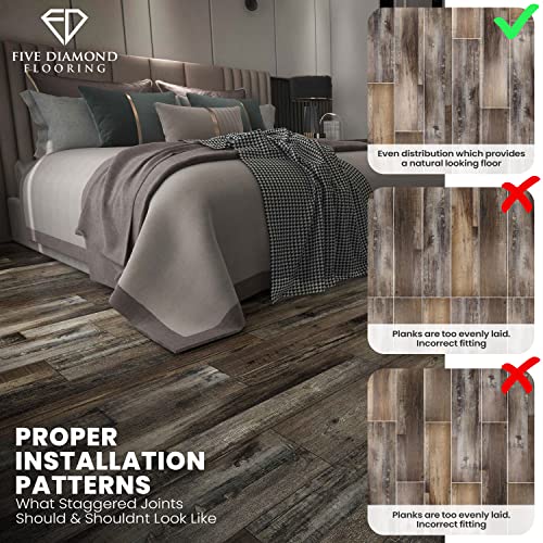 Gorilla Grips Floor Planks, Peel And Stick Floor Tile Wood Plank Visual, Easy Diy Installation, Waterproof Luxury Vinyl Planks Flooring, Extreme Durability, Color=Rustic Reserve (1 Box=36 Square Feet) #TOP4