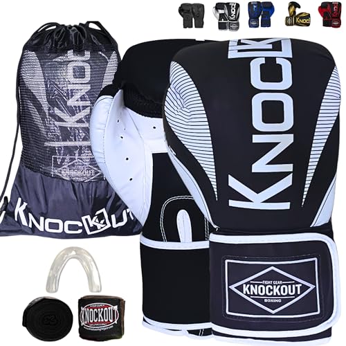 Knockout Elite Boxing Gloves 8-16 oz & Women Wraps & Mouth