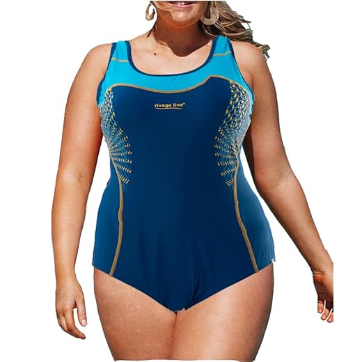 Mermaid Bañador de Mujer, Talla Extra Grande, Relleno Suave Extraíble, Sin Aros, Ropa de Baño Mujer para la Playa Piscina, Talla 52