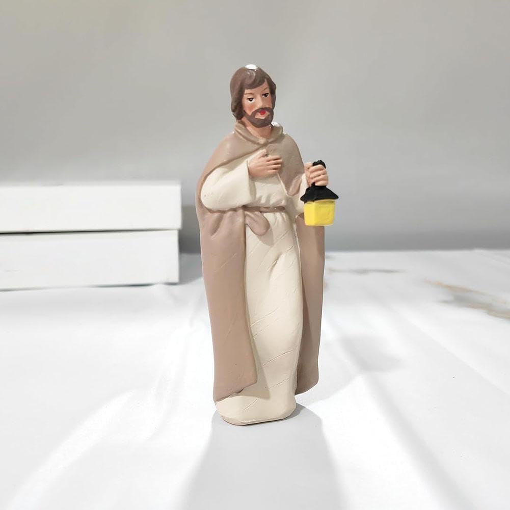 Wmool Nativity Scene Sets Figures Indoor: 10-Piece Resin Nativity Tabletop for Christmas - Family Holiday Decorations Collectibles Figurines Statue
